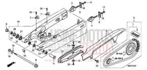 SWINGARM (CBF600S8/SA8/N8/NA8) CBF600N8 de 2008